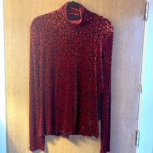 NWT RACHEL ROY Sheer Animal Print Top/XXL